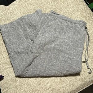 3x linen pants cropped wide leg Vivid brand 100 % linen grey mix plus